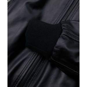 Chaqueta Bomber de Cuero Ligera Clásica Personalizada para Hombre con Cuello Alto, Estilo Motero, Resistente al Viento, para Otoño - Product Image 2