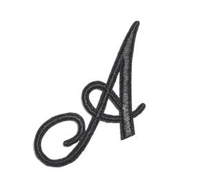 Patchs brodés thermocollants noirs en lettres anglaises cursives majuscules pour la décoration de chapeaux, sacs et livres - Product Image 5