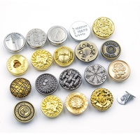 Rivet Logam Denim Custom Ukuran 15mm 17mm dari Paduan Seng Warna Emas dengan Logo Custom untuk Pakaian