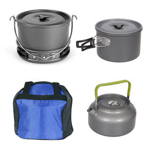 Juego de Utensilios de Cocina para Acampar al Aire Libre para 5-6 Personas, Juego de Ollas Portátiles para Senderismo, Picnic y Excursionismo con Hervidor - Product Image 4