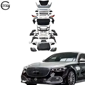 W221 שדרוג כדי W223 bodykit לנץ W221 s-class כדי W223 מייבאך פגושים לרכב מנוע הוד פנדר אורות רכב מראה מכסה תא מטען