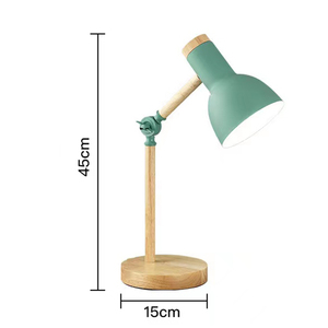Lâmpada de mesa de luxo moderna nórdica para decoração de casa, braço oscilante inteligente, proteção para os olhos, arte em madeira, ferro, dobrável, simples, lâmpada de mesa e27 - Product Image 4