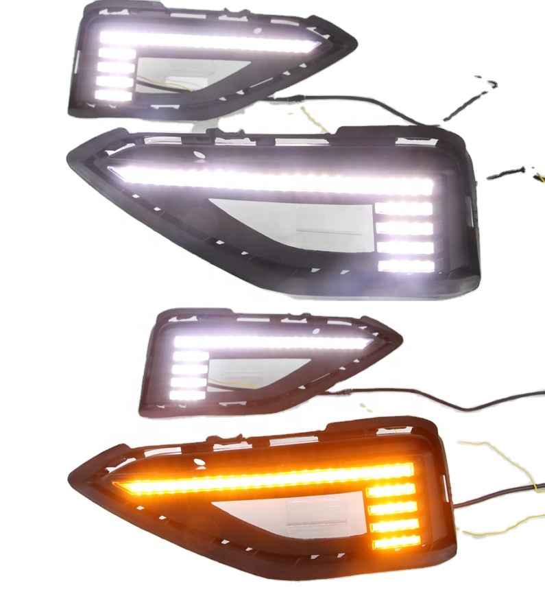 Автомобильные светодиодные дневные ходовые огни Daylihgts для Volkswagen VW Jetta Sagitar 2019 2020, желтые дневные ходовые огни с указателем поворота для дневного вождения