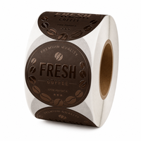 Autocollant personnalisé pour marque de bougies artisanales avec texture marbrée 3D en relief UV mat crème, étiquettes découpées pour cadeaux de parfums de luxe
