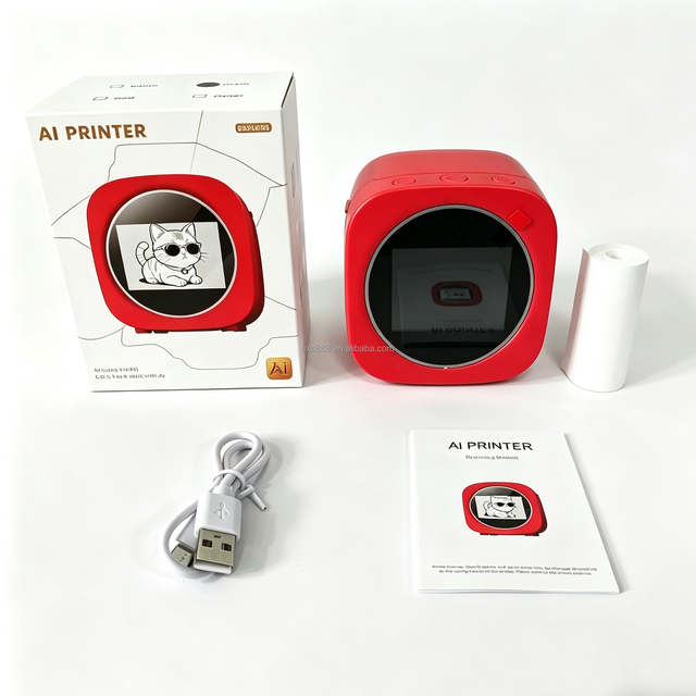 OEM Red AI Smart Printer Voice Generated Image Printer Portable Wireless AI Drawing Printer with Multiple Modes for Kid Gift