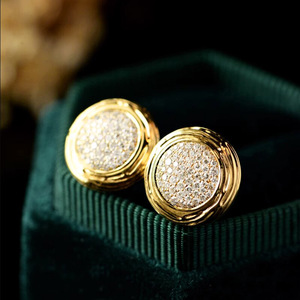 Orecchini a Perno Eleganti in Stile Francese, Minimalisti con Micro-Incastonature Scintillanti, Gioielli Chic da Donna per Uso Quotidiano, Idea Regalo - Product Image 1