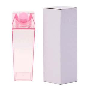 Milk Carton Shaped 17Oz 34Oz 1000Ml <b>Juicing</b> <b>Bottles</b> Double Wall Clear Acrylic <b>Plastic</b> Transparent Square Milk Box <b>Bottle</b> - Product Image 2
