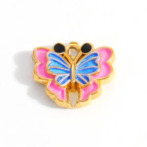 SUMMLY Vente en gros Pendentifs Goutte d'huile, Fleur, Chat, <span class=keywords><strong>Chien</strong></span>, Papillon, Café, Breloques en Acier Inoxydable Plaqué Or 18K, Bijoux de Mode - Product Image 5