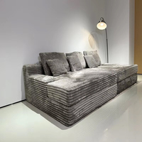 Canapé de sol modulaire Cloud Couc à assise extra profonde, faible MOQ, emballé sous vide pour l'expédition internationale