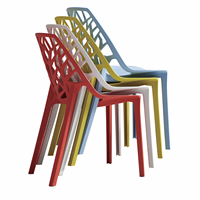Chaise de salle à manger minimaliste moderne en plastique PP, légère, empilable, écologique, pour l'intérieur/l'extérieur, salon, terrasse