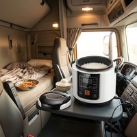 Cuisinière à riz portable pour voiture, autocuiseur électrique avec écran LCD et commande par boutons pour voitures et camions 12V 24V