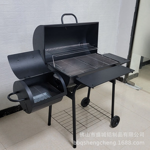 Parrilla Ahumadora Grande de Carbón con Termómetro, para Acampar al Aire Libre, Barbacoa de Acero al Carbono, 147x70x126cm - Product Image 3