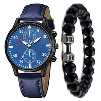Herren Sport Business Luxus Uhren set Leder Temperament Armband Herren Quarzuhr Freizeit uhr Modeschmuck Set