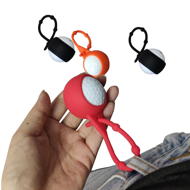 Light weight golf ball protective case Soft Silicone Straps Colorful Bag Golf Ball Cover Holder