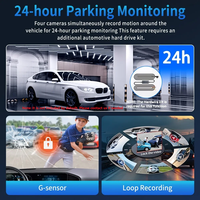 10 pouces tactile voiture DVR 4 canaux 360 ° Dash Cam rétroviseur caméra WIFI Dash caméra inversion Image 24H surveillance du stationnement