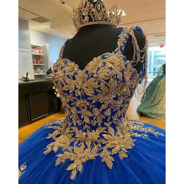 Royal Blue Quinceanera Dresses for 16th Birthday - Luxury Appliques & Beads  Ball Gown for Teen Girls (Vestidos De 15)