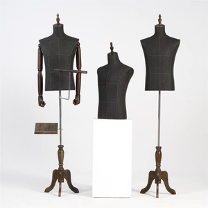 Maniquí de forma de vestido masculino de fábrica, maniquí de busto de medio cuerpo con soporte de pantalón cubierto de tela para traje y exhibición Formal - Product Image 2