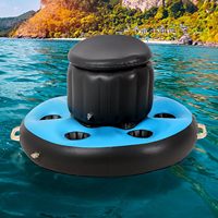 Glacière flottante gonflable pour piscines avec 6 porte-gobelets intégrés, glacières flottantes gonflables en PVC pour le lac, porte-boissons flottants