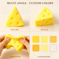 Jouet sensoriel en forme de fromage, TPR extensible et souple, en forme de tranches de fromage triangulaires, à presser, anti-stress, apaisant, cadeau pour enfants et adolescents