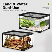 Terrarium d'élevage pour reptiles en verre entièrement transparent, terrarium écologique pour forêt tropicale, pour geckos, tortues, serpents, poissons, usage ornemental