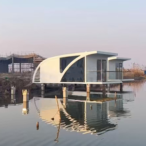 Casa flotante de acero de lujo para uso móvil estático impermeable frente al mar <span class=keywords><strong>vista</strong></span> insonorizada para <span class=keywords><strong>lago</strong></span> comedor Resort <span class=keywords><strong>Hotel</strong></span> Patio - Product Image 1
