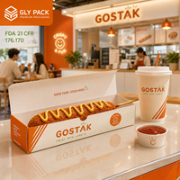 Boîte à corn-dogs personnalisée de qualité alimentaire avec couvercle, barquette jetable pour hot-dogs à emporter, emballage pour saucisses et snacks