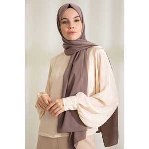 ผ้าคลุมศีรษะเมดินา ซิลค์ ชาล สีมิงค์เข้ม ผ้าพันคอผู้หญิงทรงยาว ดีไซน์หรูหรา เนื้อผ้านุ่ม น้ำหนักเบา แฟชั่นสุดหรู - Product Image 4