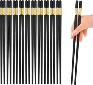 Juego de palillos reutilizables asiáticos de 5 pares de alta calidad, palillos de Sushi de Color de fibra de vidrio, Material plástico para comida de Camping - Product Image 2