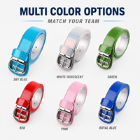 Ceinture de baseball/softball personnalisée pour jeunes, en PU brillant, pour uniforme d'équipe, pour filles, fournisseur en gros OEM ODM