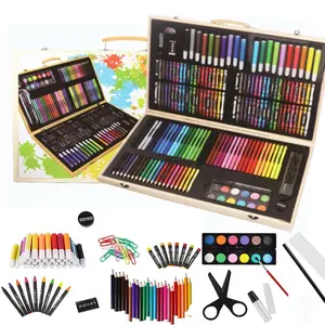180 Stück Deluxe Holz Art Box & Drawing Kit mit Buntstiften, Öl pastellfarben, Buntstiften, Aquarell kuchen