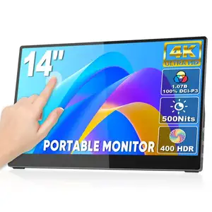Portable Monitor Touch UHD 14.0 inch 4K IPS Travel Monitor 10 Points Touch Screen USB-C HD Portable Monitor Display for Laptop