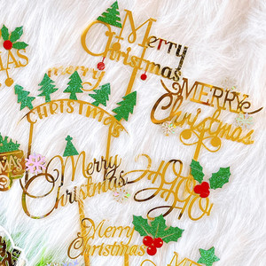 Honey And Sweetness Acrylic Cake Decorations Christmas Tree Snowflakes Cake Inserts For Holiday Party 2026 - Product Image 3