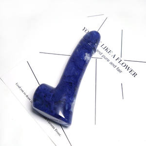 Consolador de cristal azul en forma de pene, piedra de fusión Yoni Shakti, Varita, juguetes para adultos para placer propio, pareja, masaje de piedras preciosas, diosa de Jade - Product Image 2