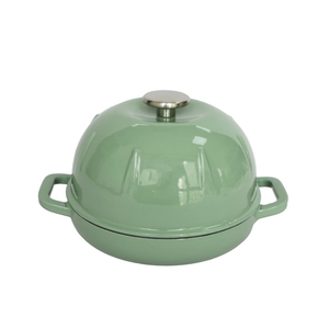 Cloche à pain en fonte émaillée robuste, moule à pâtisserie en fonte émaillée verte avec couvercle bombé pour la cuisson au four domestique - Product Image 6