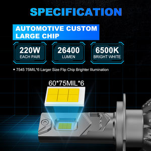Faro LED para Automóvil Modelo Búho de Diseño Nuevo de Fábrica, Alta Potencia 220W 26400 Lúmenes IP68 Impermeable 12V Universal para X5 A4 A3 Matiz - Product Image 4