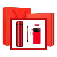 Set Hadiah Bisnis 4-in-1: Flask Vakum, Pulpen, USB Flash Drive, Power Bank untuk Acara Ulang Tahun Bisnis