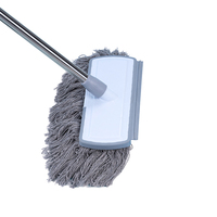 Serpillière à tête simple en coton avec manche télescopique durable Serpillière rétractable en acier inoxydable pour lavage de voiture pour le nettoyage des véhicules