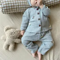Vendita calda di alta qualità in cotone primavera e autunno neonati top e pantaloni abiti neonate pagliaccetto set di vestiti per bambini