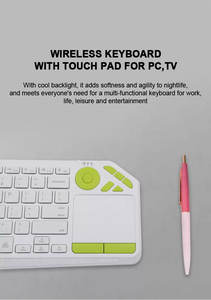 Clavier multimédia sans fil avec pavé numérique et pavé tactile multi-touch de grande taille, rétroéclairage couleur 3 LED, clavier rechargeable RGB - Product Image 3