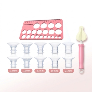 Kit de réglage de la taille des brides de 13/15/17/19/21 mm pour les inserts de tire-lait en silicone de 24 mm pour la plupart des pompes - Product Image 1