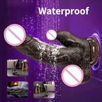 OEM/ODM Flüssigsilikon Gebogener Dildo für Frauen Weicher Manueller Masturbations-Stoßapparat Erotikspielzeug Schwarzer Dildo Großer Dildo