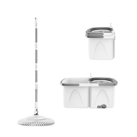 Ensemble de seau essoreur à double compartiment pour séparation eau propre/sale et nettoyage mains libres, idéal pour le nettoyage des sols domestiques