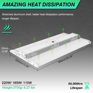 2FT 3FT 4FT LED Linear High Bay <b>Lights</b> 150W 300W 400W 500W Shop Fixture 150LM/W 0-10V Dim Linear Hanging <b>Light</b> for <b>Workshops</b> - Product Image 3