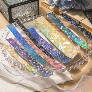 Lot de 20 autocollants longs en forme de bande, série étoiles amovibles, thème ciel étoilé, matériel de journalisation, autocollants à coudre, 6 modèles - Product Image 2