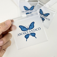 Joyería pequeña, bolsas con cierre de cremallera transparentes personalizadas, logotipo esmerilado, pendientes transparentes, embalaje de joyería, bolsas de PVC para joyería