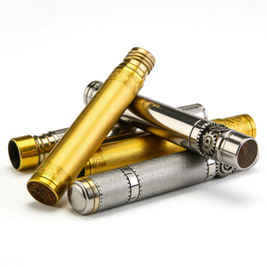 Humidor de Cigarros de Alta Gama OEM, Tubo de Aluminio Anodizado Dorado con Textura de Diamante para la Conservación de Cigarros de Lujo - Product Image 5