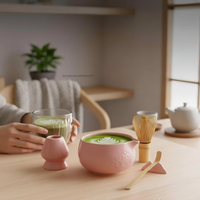 Ensemble cadeau fouet à matcha en bambou personnalisé Geling Factory, vente en gros au Japon, bols à matcha en céramique de haute qualité avec tamis à matcha