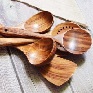 Utensili da Cucina in Legno Massiccio Certificati SGS FDA FSC, Antiaderenti, Sicuri, Resistenti alle Crepe, Senza Vernice, per Uso Domestico - Product Image 3