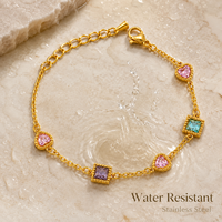 Bracelet tendance en acier inoxydable pour femme, plaqué or 18 carats PVD, avec zircon, style quotidien, bijoux à la mode