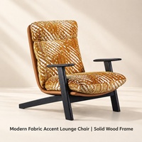 Fauteuil d'appoint moderne en tissu avec structure en bois massif, canapé ergonomique individuel, fauteuil de détente pour salon, villa, mobilier de maison
